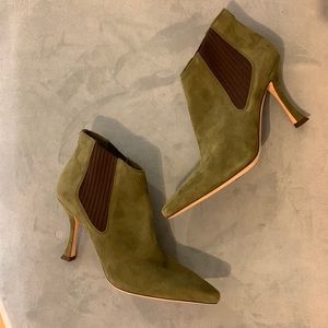 Never Worn Olive Suede Jimmy Choo Ankle Boots